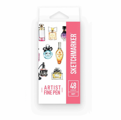 Набор капиллярных ручек Sketchmarker Artist fine pen Basic 48цв Набор капиллярных ручек Sketchmarker Artist fine pen Basic 48цв